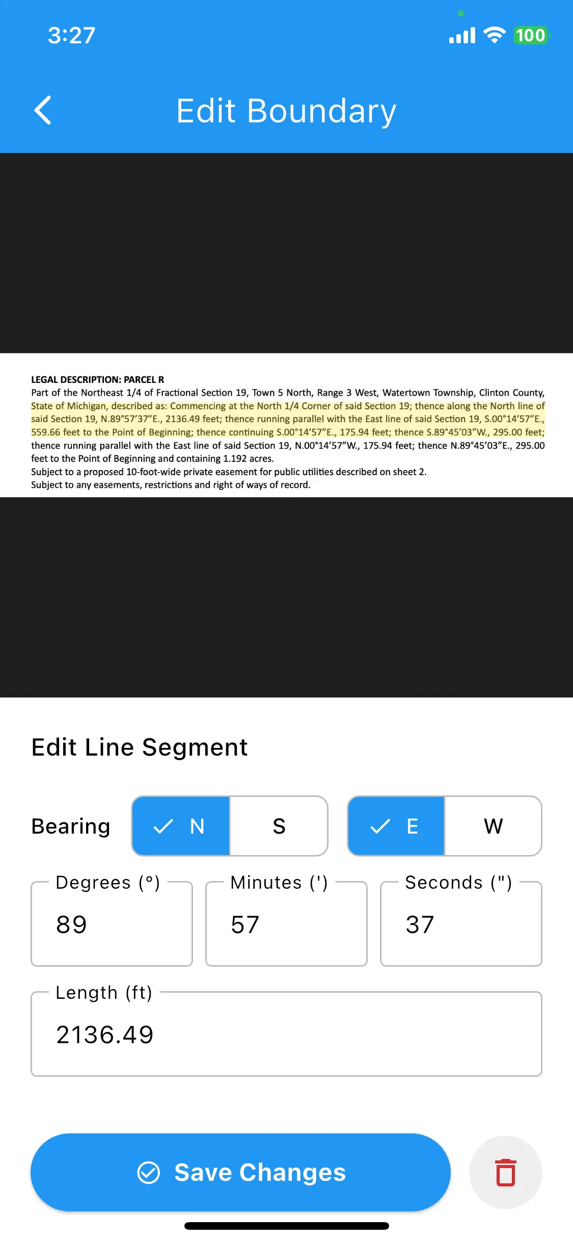 EZBounds App Screenshot Edit Boundary